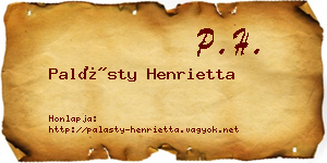 Palásty Henrietta névjegykártya